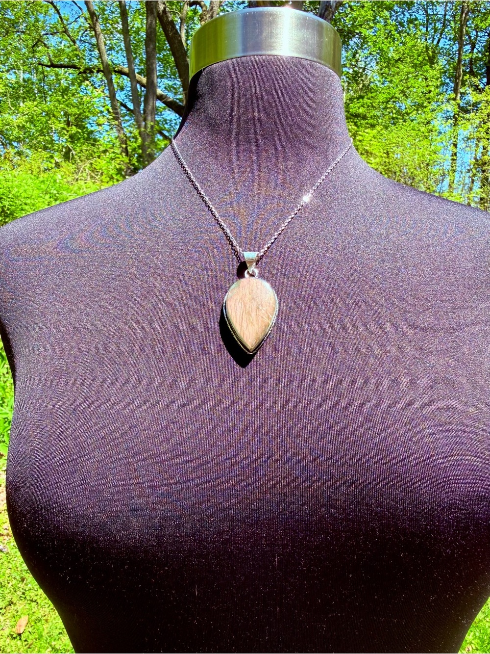 *Video* Pink & Purple Flashy Labradorite Necklace 925 Silver Stamped Pendant